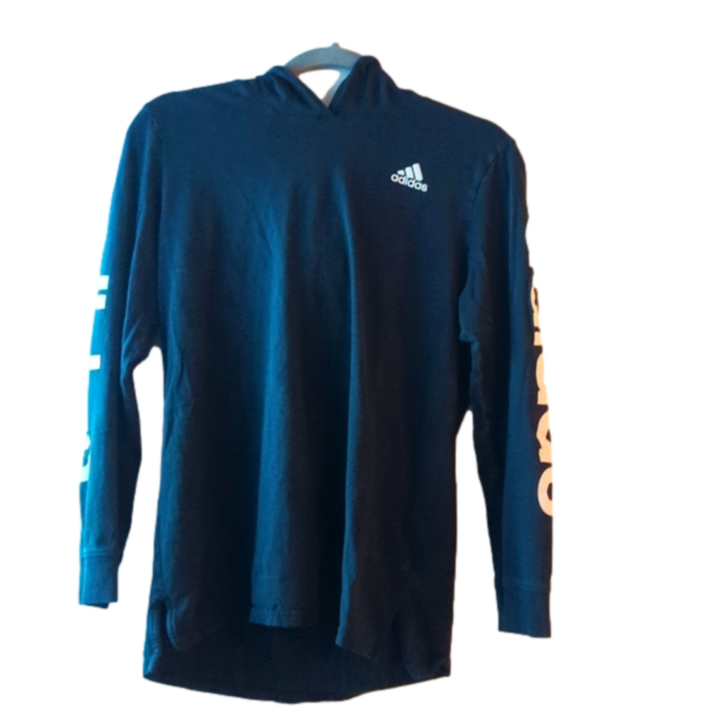 Adidas long sleeve hooded running t size 14 16 youth.